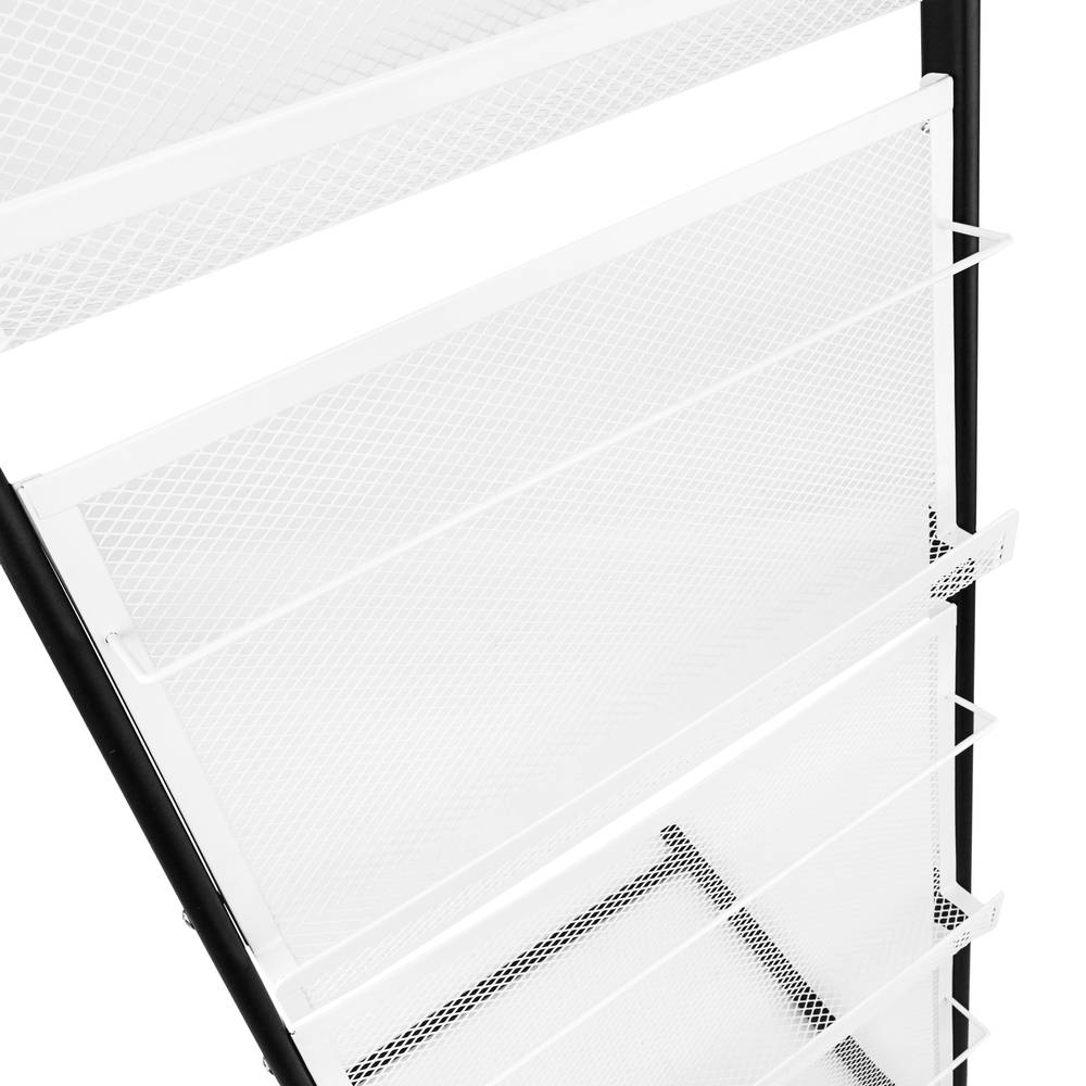 Espositore da terra 480 x 400 x 1300 mm con 4 scomparti per brochure e riviste