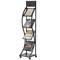 Magazine rack stand 30 x 34 x 145 cm with 4 compartments for brochures and magazines