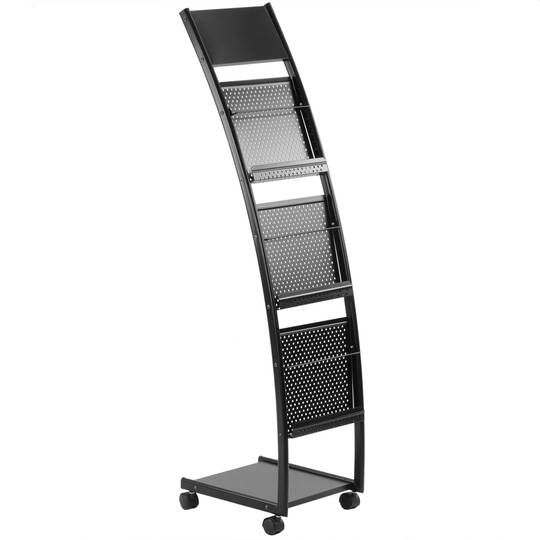 Support d'affichage 31 x 35 x 123 cm Présentoir avec 3 compartiments pour brochures et magazines