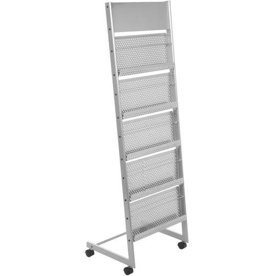 Suporte para brochuras e revistas 48x38x142cm com 5 compartimentos