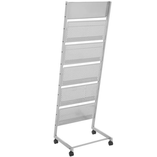 Suporte para brochuras e revistas 48x38x142cm com 5 compartimentos