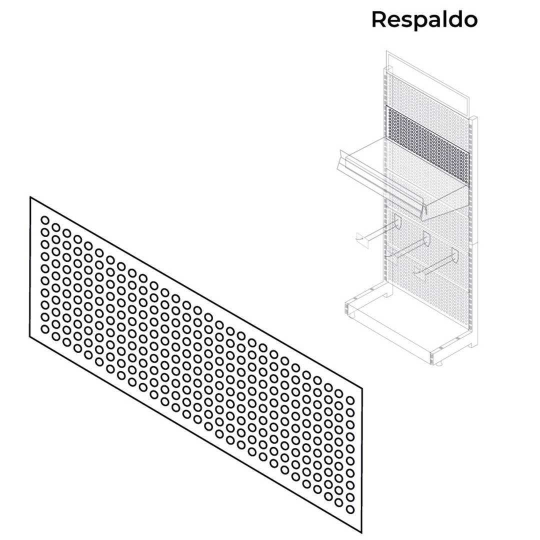 Panel trasero perforado para expositor 88,5x31 cm