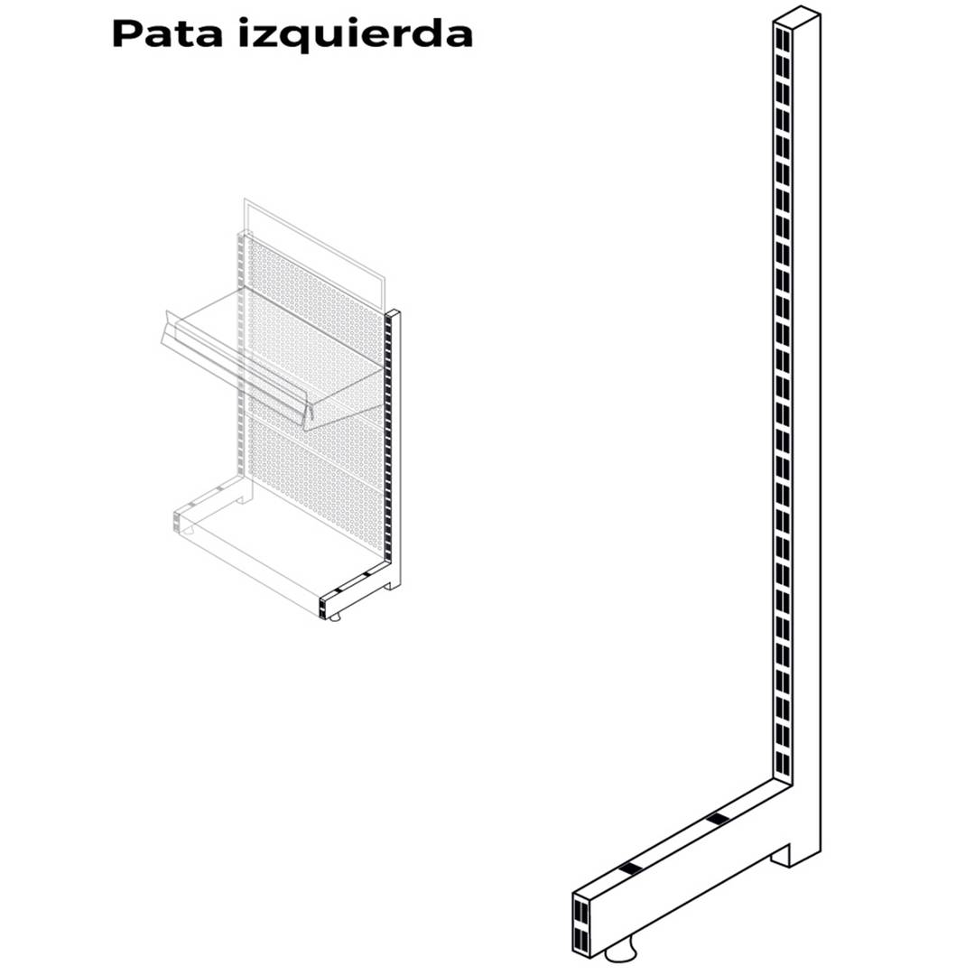 Lewa rama do stojaka wystawowego 136cm