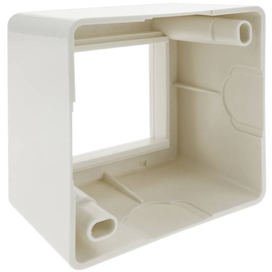 Caixa de superfície por 2 módulos 75x75x48mm 45x22 5mm