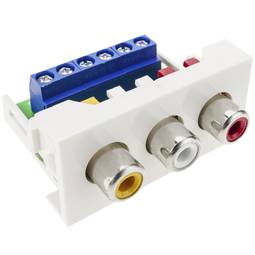 Módulo de 45x22,5mm audio y vídeo 3xRCA