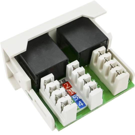 Módulo de 45x22 5mm 5e RJ11 e RJ45 Cat.3