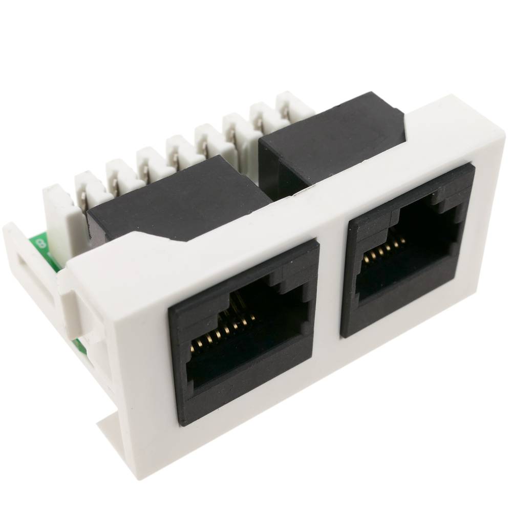 Modulo 45x22 5mm 2xRJ45 Cat.5e