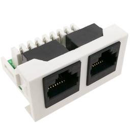 Módulo de 45x22,5mm 2xRJ45 Cat.5e