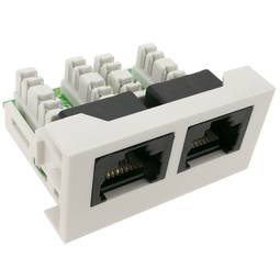 Módulo de 45x22,5mm 2xRJ45 Cat.6