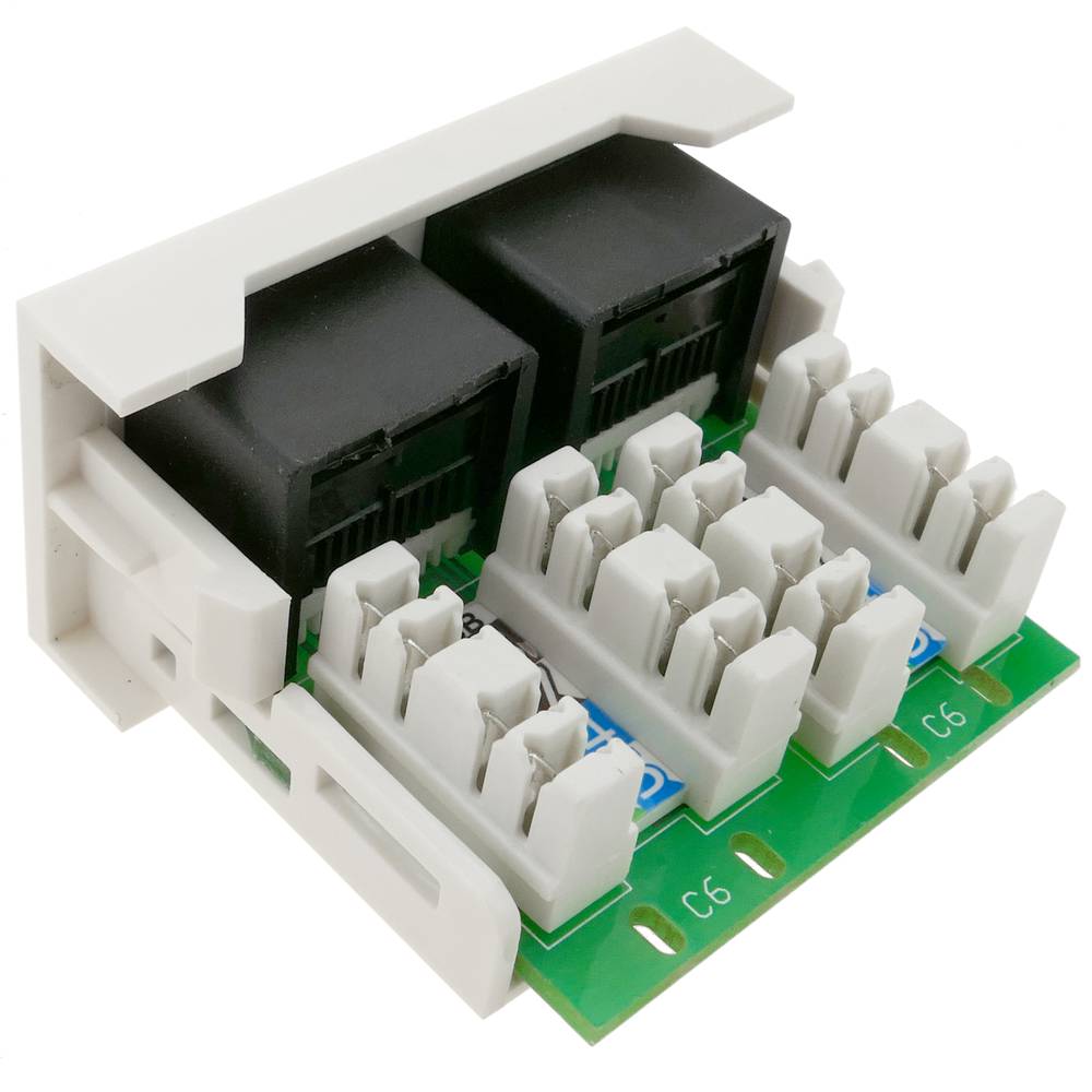Módulo de 45x22 5mm 2xRJ45 Cat.6