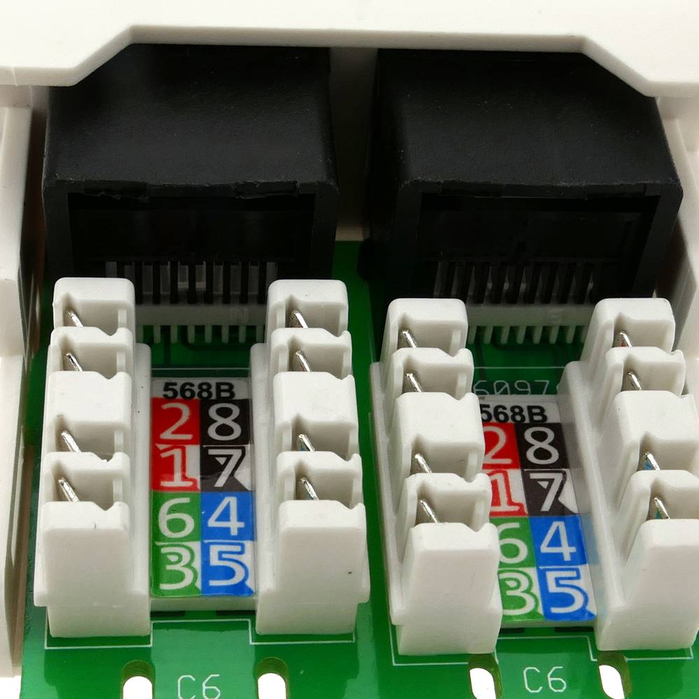 Módulo de 45x22 5mm 2xRJ45 Cat.6