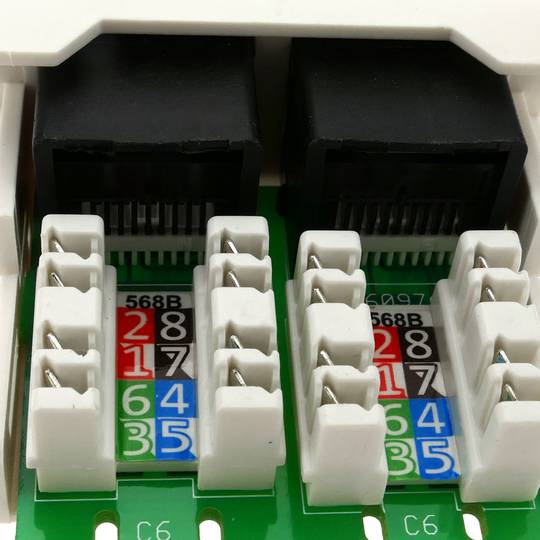 Módulo de 45x22 5mm 2xRJ45 Cat.6