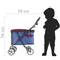 Children's pet travel stroller to transport dogs and cats. Pushchair in red color