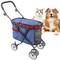 Children's pet travel stroller to transport dogs and cats. Pushchair in red color