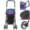 Children's pet travel stroller to transport dogs and cats. Pushchair in red color