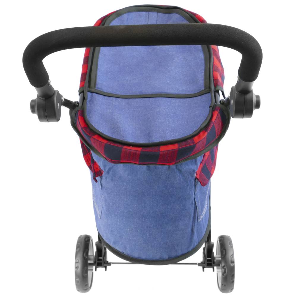 Children's pet travel stroller to transport dogs and cats. Pushchair in red color
