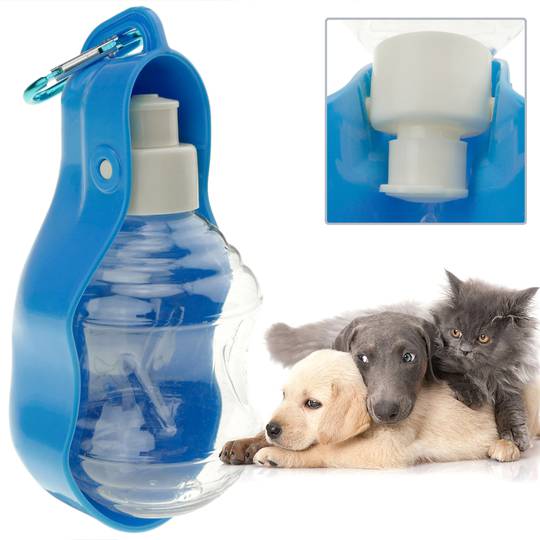 Botella portátil de agua para perros de 250 ml. Bebedero de viaje para  mascotas - Cablematic