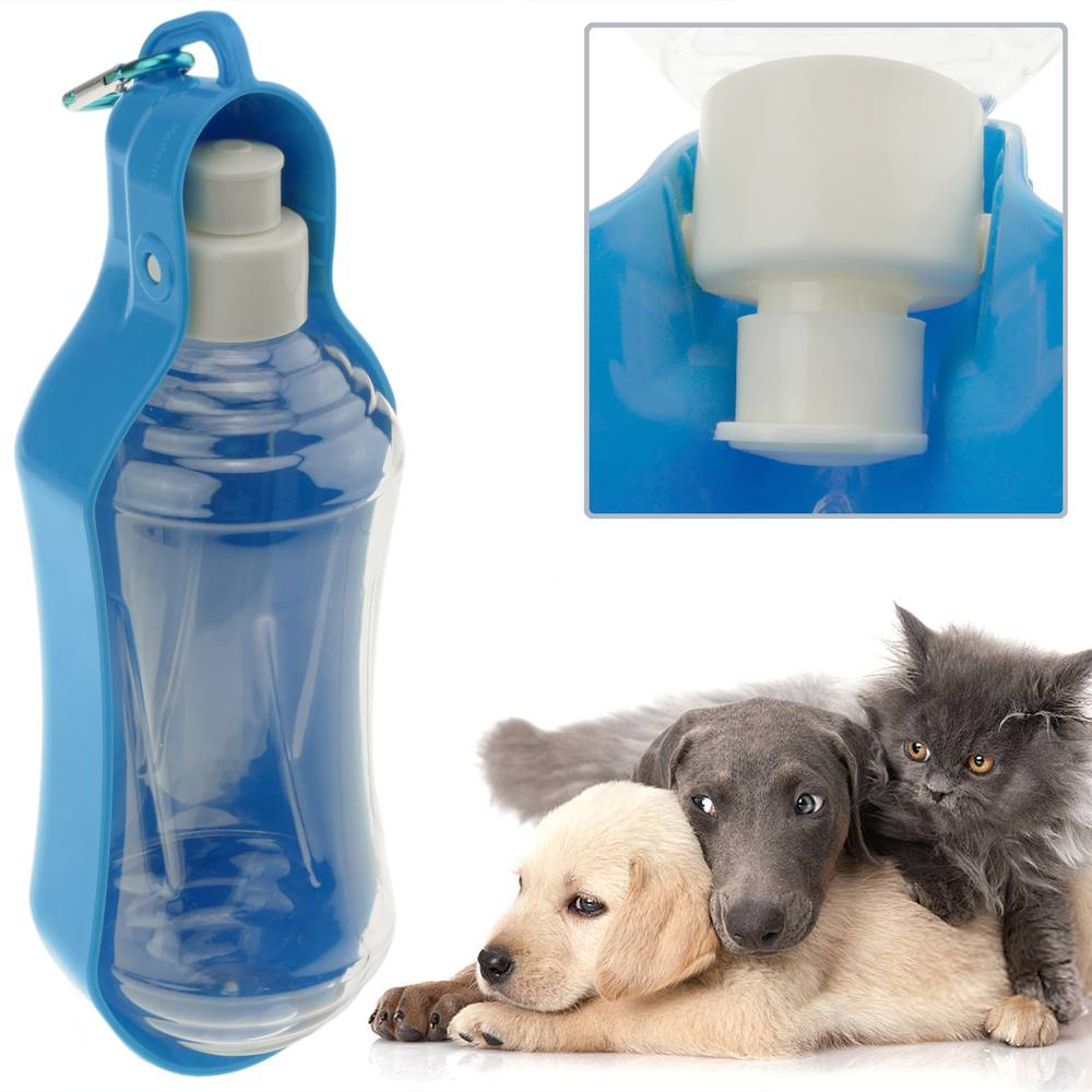 Caminar IR de Excursión Botella de Agua para Mascotas Portátil Botella de Agua para Perros de 500 ml Botella de Agua Portátil para Perros Rosado Se Utiliza para Acampar 