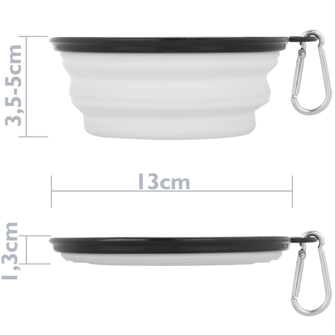 Menjadora plegable de goma per a mascotes 350 ml blanc