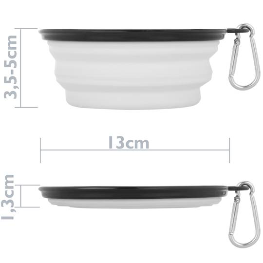 Menjadora plegable de goma per a mascotes 350 ml blanc
