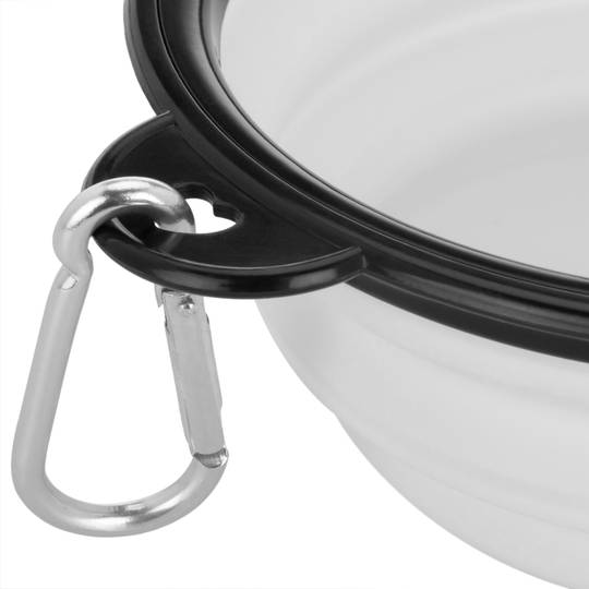 Menjadora plegable de goma per a mascotes 350 ml blanc