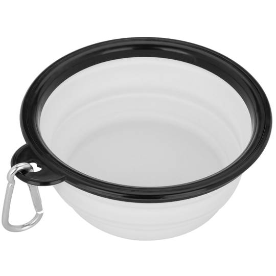Menjadora plegable de goma per a mascotes 350 ml blanc