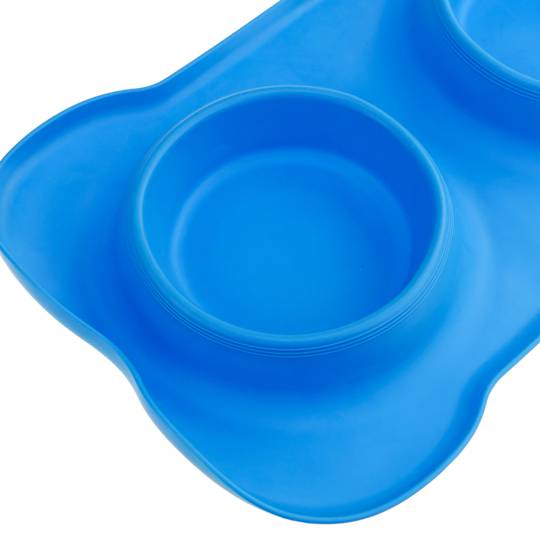 Fressnapf aus Edelstahl. Schüssel für Hunde und Katzen mit rutschfester Silikonschale