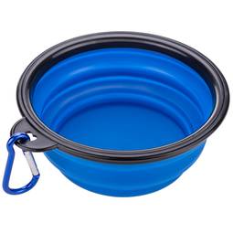 Ciotola per animali in gomma pieghevole 350 ml blu