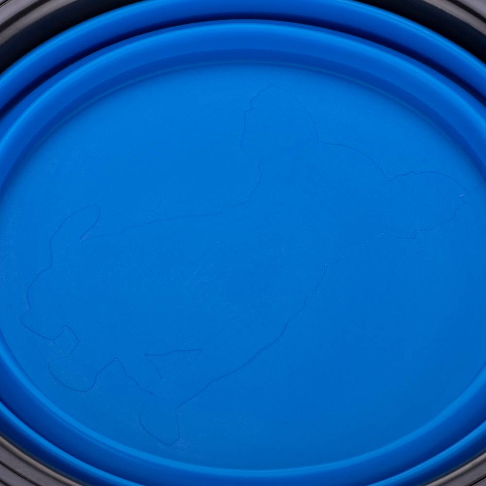 Tigela dobrável de borracha para animais de estimação 350 ml azul