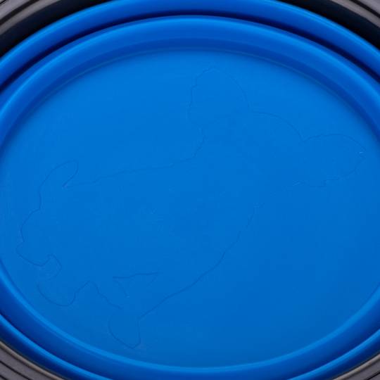 Tigela dobrável de borracha para animais de estimação 350 ml azul