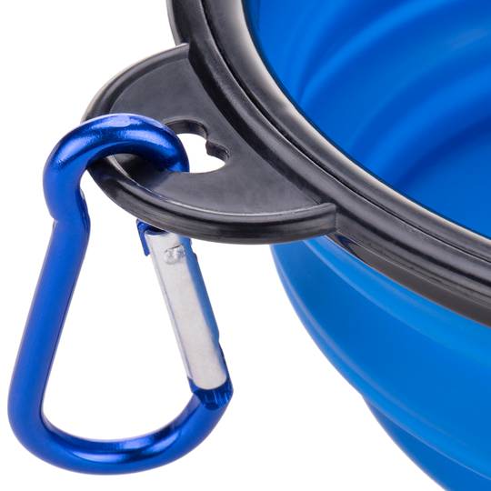 Tigela dobrável de borracha para animais de estimação 350 ml azul