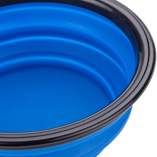 Tigela dobrável de borracha para animais de estimação 350 ml azul