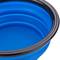 Tigela dobrável de borracha para animais de estimação 350 ml azul