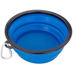 Menjadora plegable de goma per a mascotes 1000 ml blau