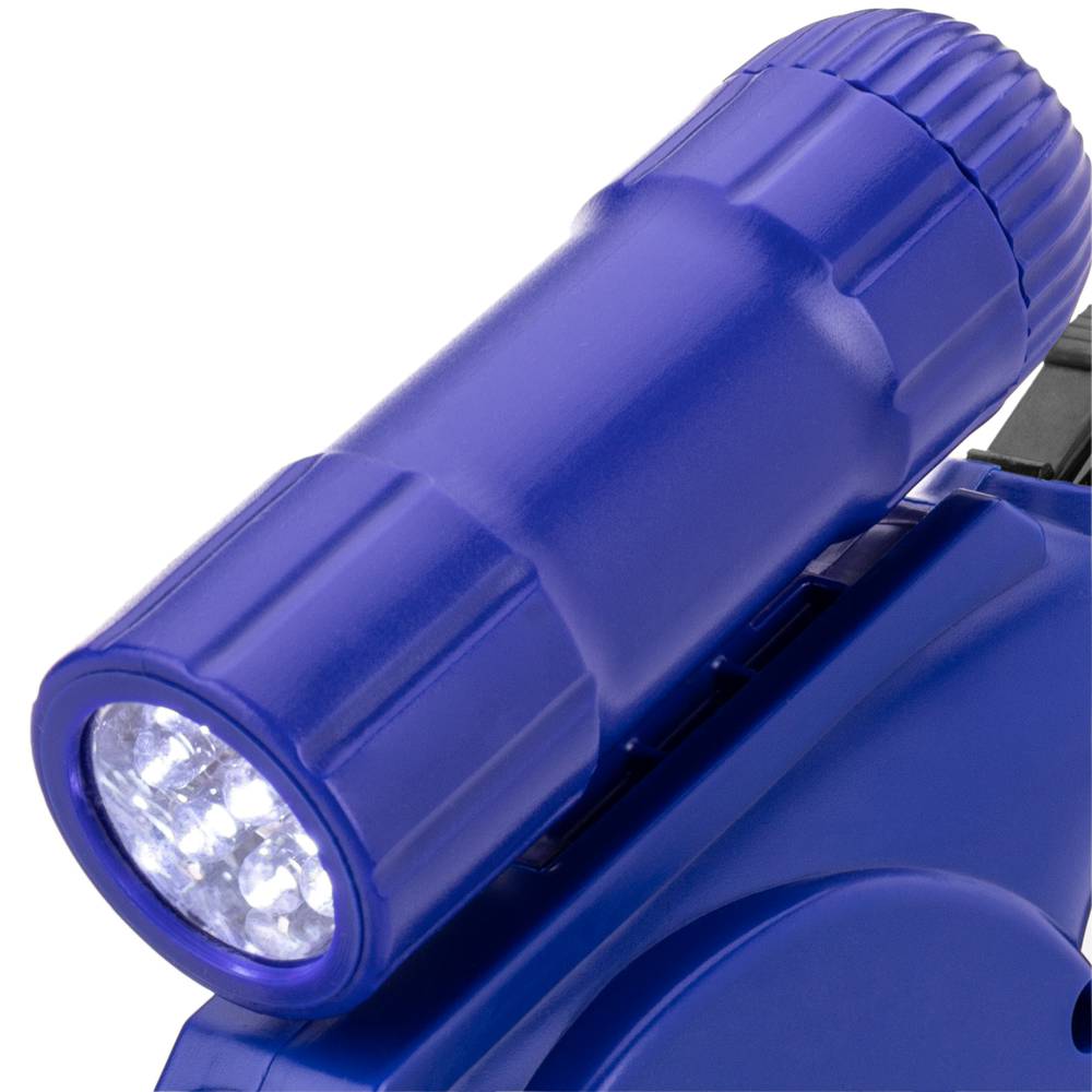 Coleira extensível azul com dispensador de bolsa para animais de estimação