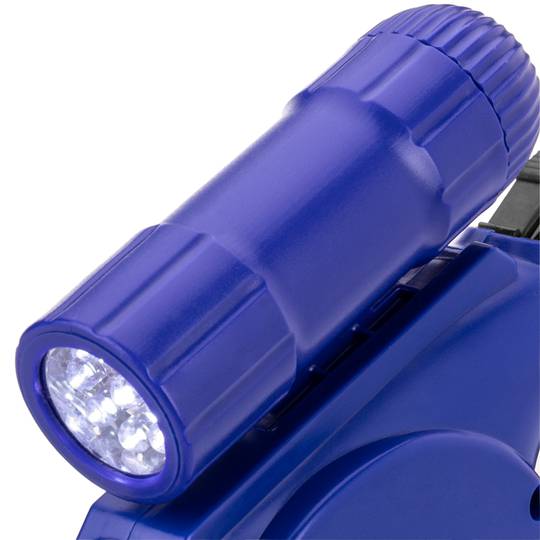Coleira extensível azul com dispensador de bolsa para animais de estimação