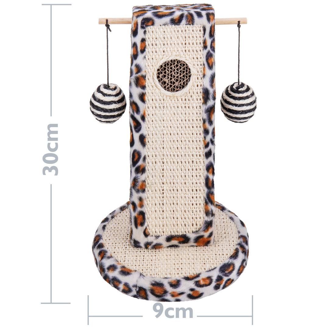 Scratching toy for cats with 2 hanging balls
