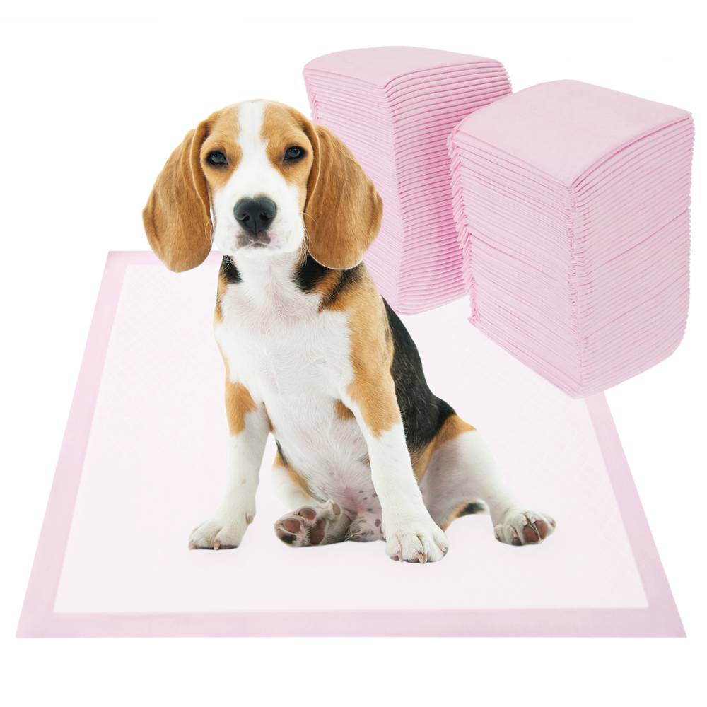 Serviettes de dressage pour chiens 100 unités 33 x 45 cm rose