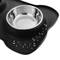Feeder and drinker 2 in 1 for pets black color