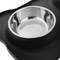 Feeder and drinker 2 in 1 for pets black color