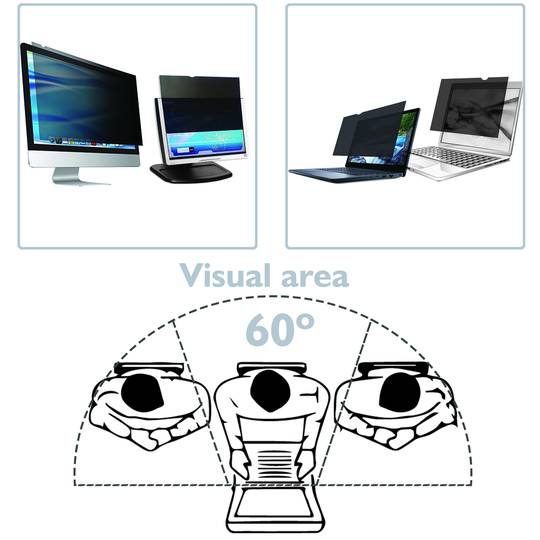 Filtro privacy 16:10. Protettivo per schermo e monitor 17