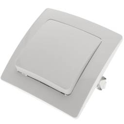Poussoir encastrable avec plaque de finition 80x80mm série Lille blanc