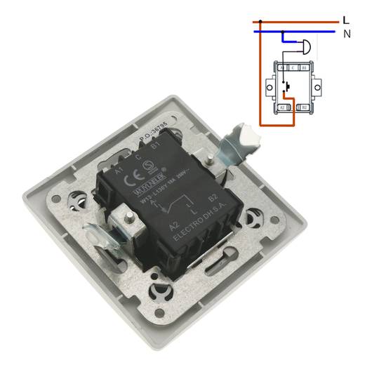 Wpuszczany przycisk z ramką 80x80mm biała seria Lille