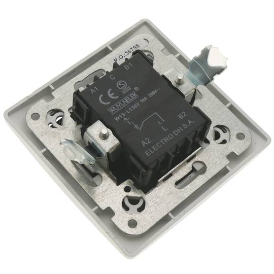 Wpuszczany przycisk z ramką 80x80mm biała seria Lille