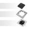 Single lighting gang two way light switch mechanism with 80x80mm cover frame Lille series silver and