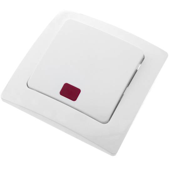 Wechselschaltung Licht Unterputz mit Rahmen 80x80mm Serie Lille weiss