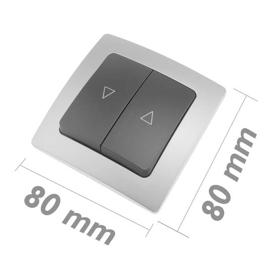 Double gang push button mechanism with 80x80mm cover frame Lille series silver and gray