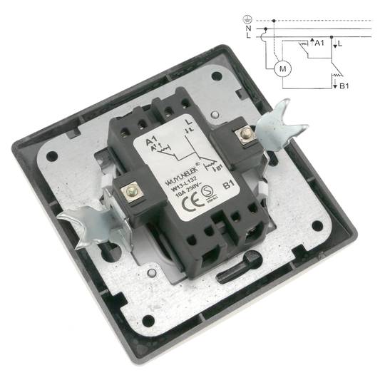 Double gang push button mechanism with 80x80mm cover frame Lille series silver and gray