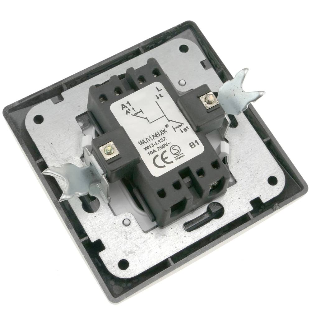 Double gang push button mechanism with 80x80mm cover frame Lille series silver and gray