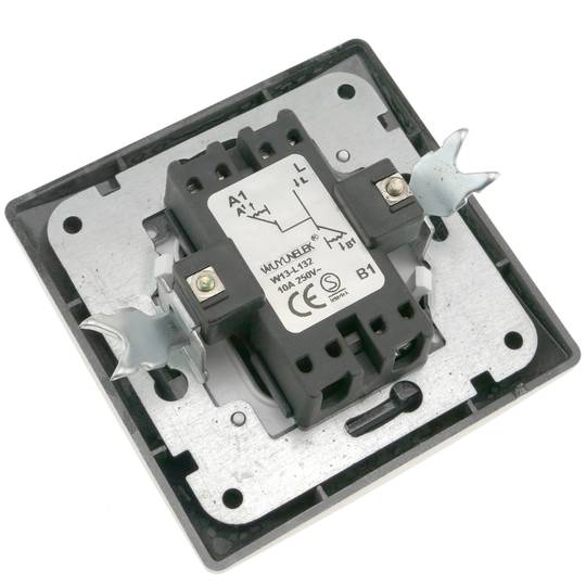 Double gang push button mechanism with 80x80mm cover frame Lille series silver and gray